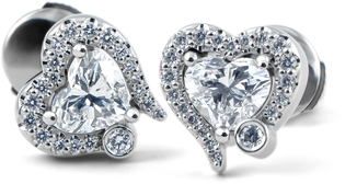 MY HEART EARRINGS WITH DIAMOND