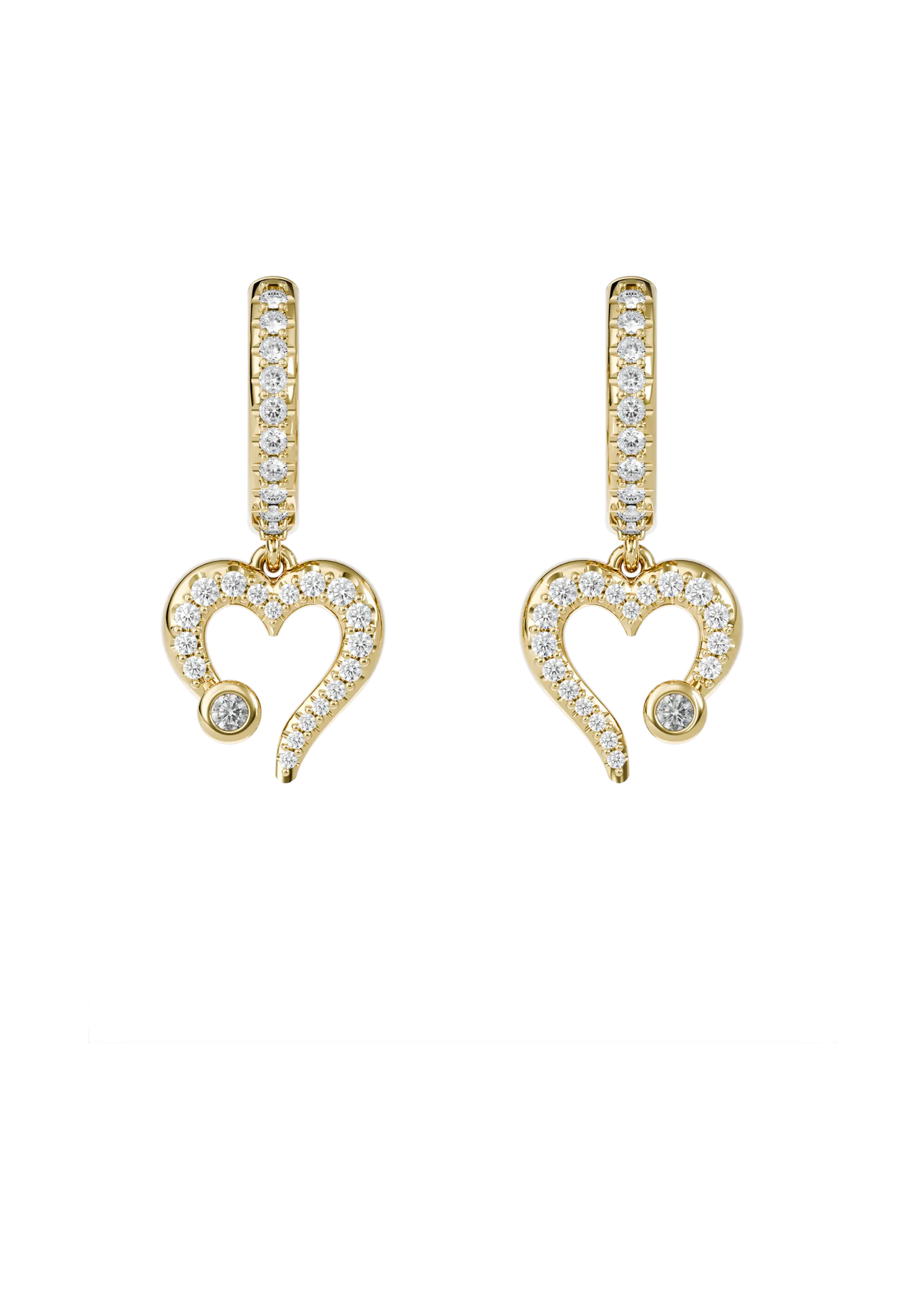 MY HEART HOOP EARRINGS PAVÊ