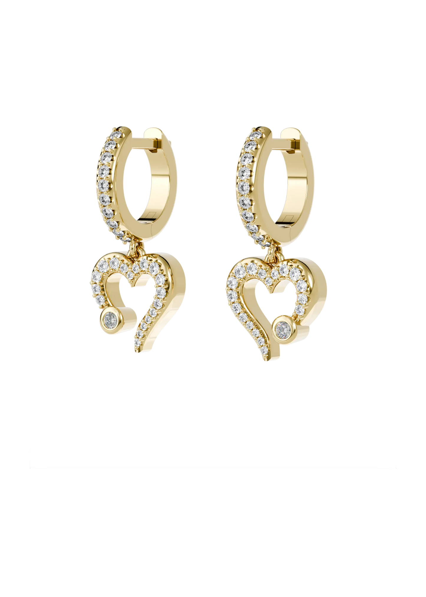 MY HEART HOOP EARRINGS PAVÊ