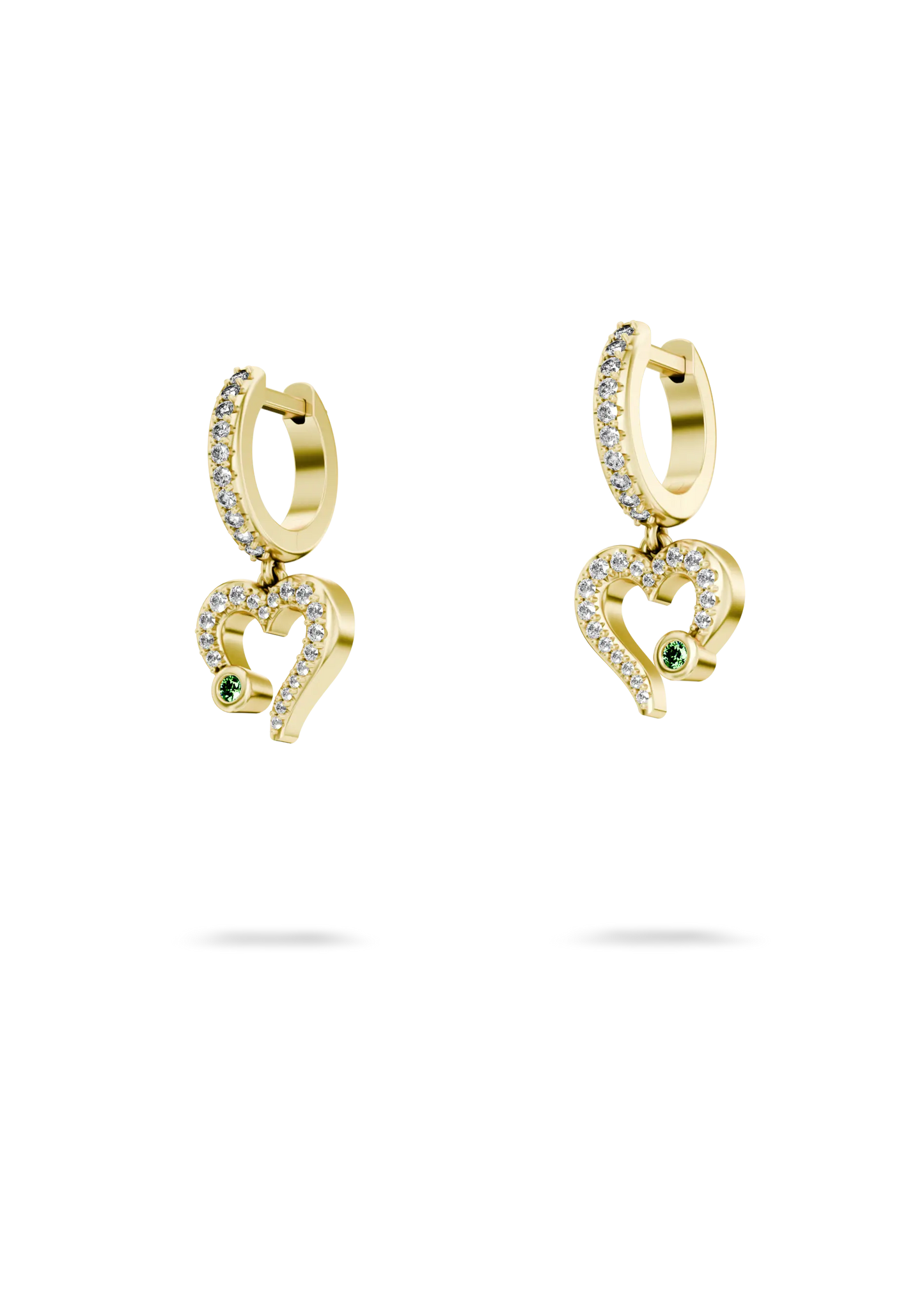 MY HEART HOOP EARRINGS PAVÊ